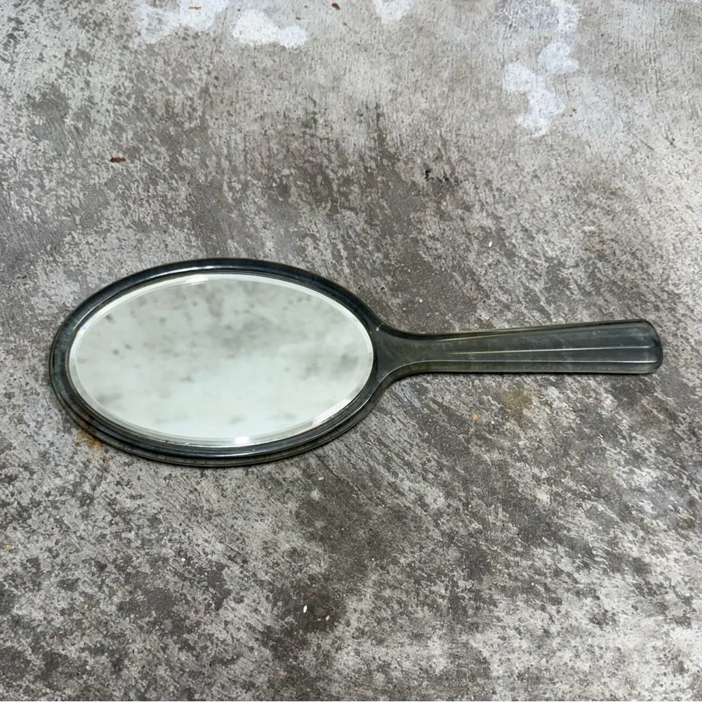 Vintage Jade Vanity Hand Mirror Retro Double Sided 12”